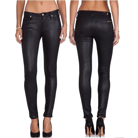 7 for all mankind crackle stretch faux leather pants/ jegging ❤️ - Picture 1 of 7